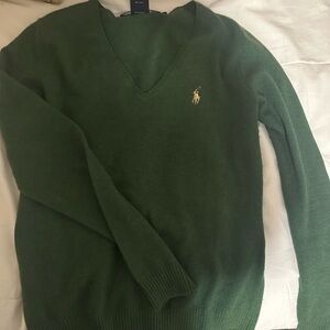Ralph Lauren Forest Green V-Neck Sweater